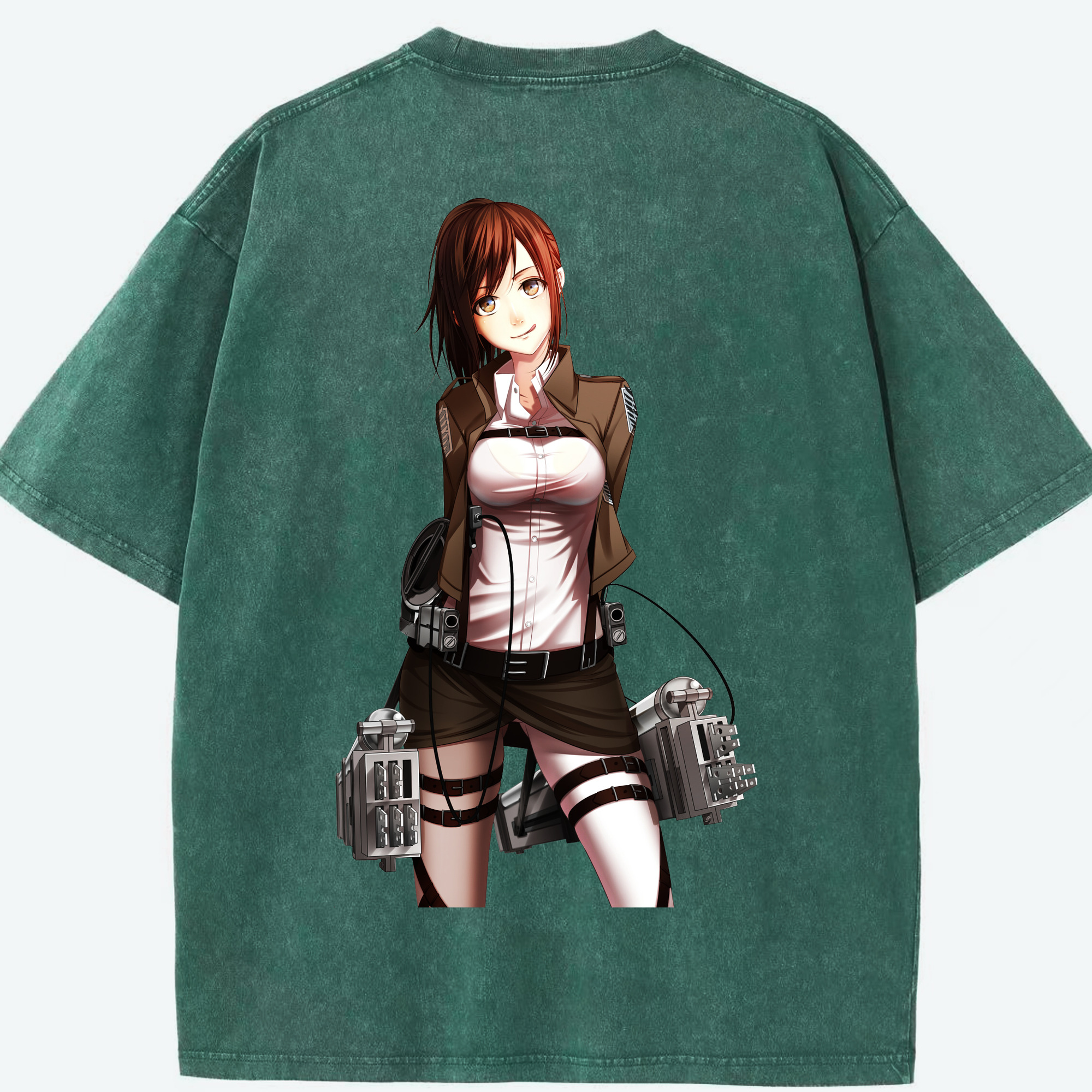（画像用） 進撃の巨人 サシャ·ブラウス Attack on Titan Sasha Blaus 綿100% ヴィンテージ風 半袖Tシャツ（背面プリント）